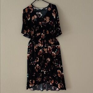 Floral Black Dress